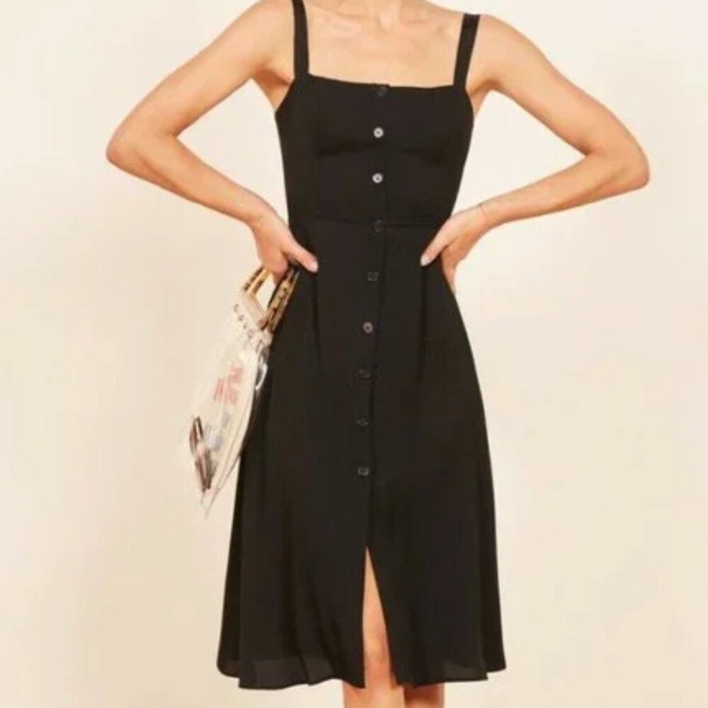 Reformation Persimmon Button-Up Dress